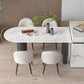 Glam Style Sintered Stone Dining Set Rectangle 1/4/5/6 Pieces Dining Set for Dining Areas