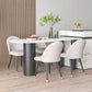 Glam Style Sintered Stone Dining Set Rectangle 1/4/5/6 Pieces Dining Set for Dining Areas