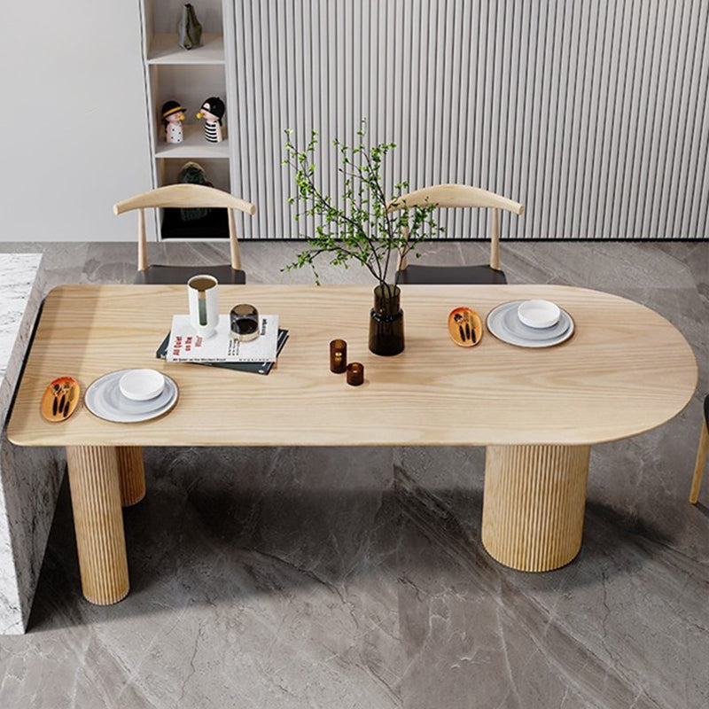 Modern Solid Wood Dining Table Free Form Table with 3 Legs for Kitchen 70.9"L x 31.5"W x 29.5"H Without Chairs Clearhalo 'Dining Tables & Seating' 'Dining Tables' 'dining_table' 'furn' 'furn_dining_table' 'Furniture' 'Kitchen & Dining Furniture' 5491626