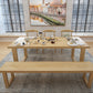 Solid Wood Top Dining Table Traditional Luxury Table with Wood Sled Base