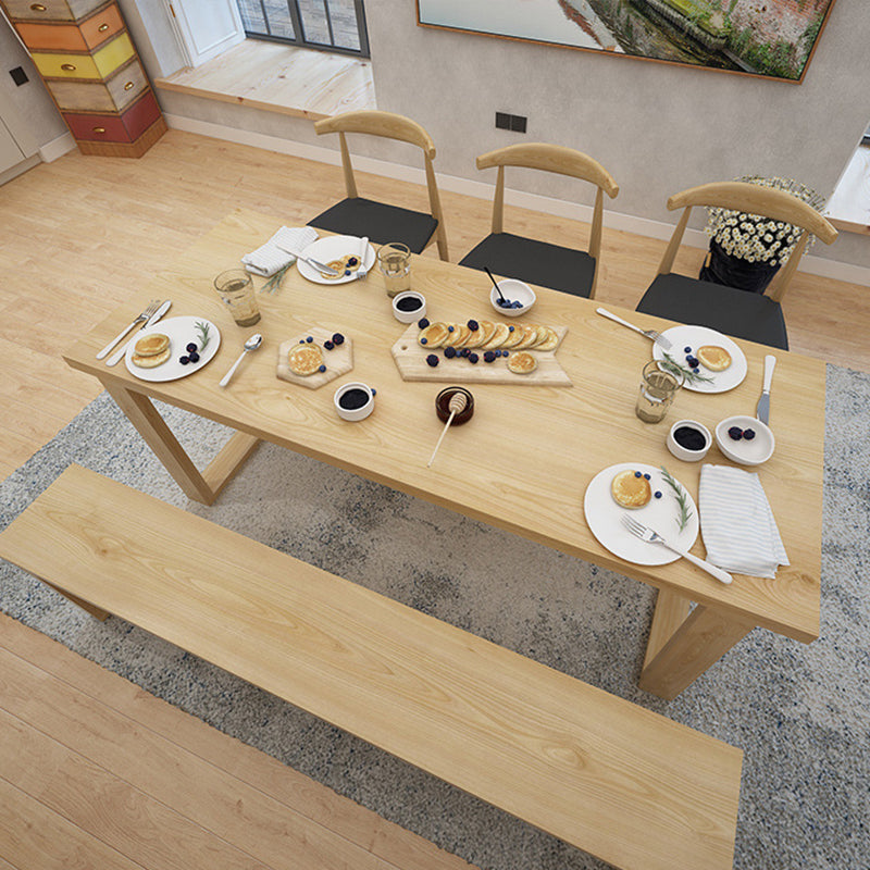 Table à manger en bois massif table de luxe traditionnelle avec base de traîneau en bois