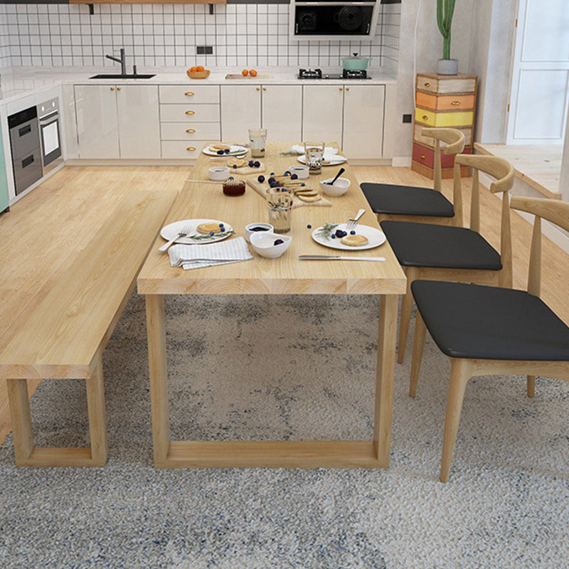 Table à manger en bois massif table de luxe traditionnelle avec base de traîneau en bois