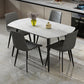 Contemporary Style Stone Dining Table Round Drop-Leaf Table with 4-foot