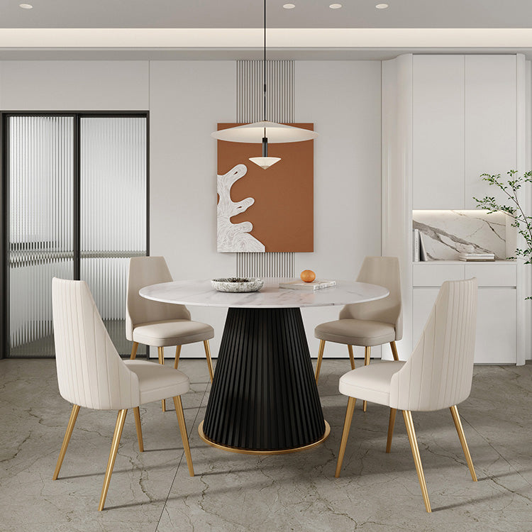 Traditional Luxury Dining Table with White Marble Round Dining Table for Home