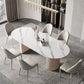 Traditional Luxury Dining Table Sintered Stone Oval Table for Home White Without Chairs Clearhalo 'Dining Tables & Seating' 'Dining Tables' 'dining_table' 'furn' 'furn_dining_table' 'Furniture' 'Kitchen & Dining Furniture' 5491790