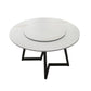 Round Double Pedestal Table Simplicity Style Dining Site Table with Turntable Clearhalo 'Dining Tables & Seating' 'Dining Tables' 'dining_table' 'furn' 'furn_dining_table' 'Furniture' 'Kitchen & Dining Furniture' 5491829