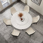 Round Double Pedestal Table Simplicity Style Dining Site Table with Turntable Clearhalo 'Dining Tables & Seating' 'Dining Tables' 'dining_table' 'furn' 'furn_dining_table' 'Furniture' 'Kitchen & Dining Furniture' 5491837