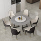 Round Double Pedestal Table Simplicity Style Stone Dining Site Table
