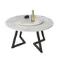 Round Double Pedestal Table Simplicity Style Stone Dining Site Table