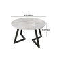 Round Double Pedestal Table Simplicity Style Stone Dining Site Table