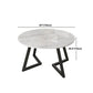 Round Double Pedestal Table Simplicity Style Stone Dining Site Table