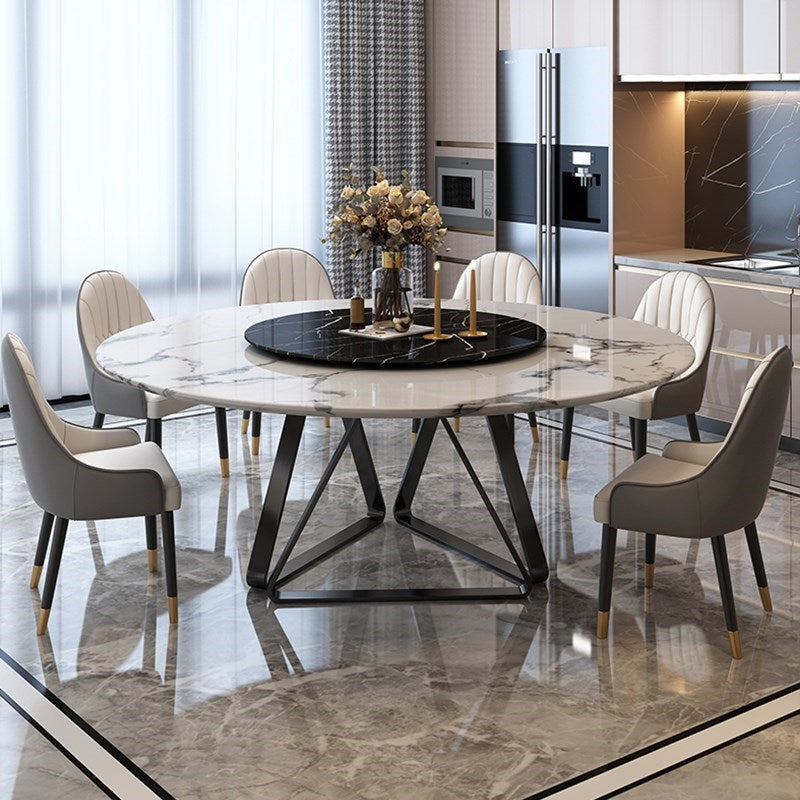 Marmeren eettafel Eigentijdse eettafel met voetstuk
