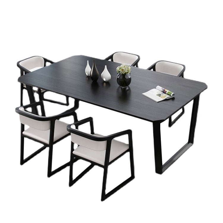 Simplicity Style Dining Table Solid Wood Black Dinette Table for Home and Kitchen Without Chairs Clearhalo 'Dining Tables & Seating' 'Dining Tables' 'dining_table' 'furn' 'furn_dining_table' 'Furniture' 'Kitchen & Dining Furniture' 5491919