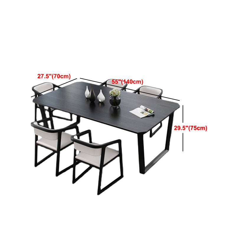 Simplicity Style Dining Table Solid Wood Black Dinette Table for Home and Kitchen Clearhalo 'Dining Tables & Seating' 'Dining Tables' 'dining_table' 'furn' 'furn_dining_table' 'Furniture' 'Kitchen & Dining Furniture' 5491921
