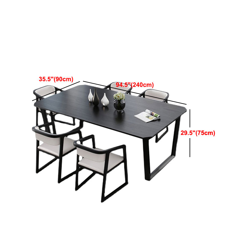 Simplicity Style Dining Table Solid Wood Black Dinette Table for Home and Kitchen Clearhalo 'Dining Tables & Seating' 'Dining Tables' 'dining_table' 'furn' 'furn_dining_table' 'Furniture' 'Kitchen & Dining Furniture' 5491926