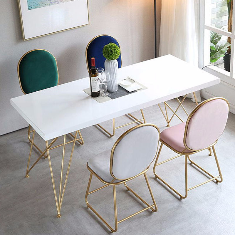 Rectangle 4 Legs Dining Table Luxury Solid Wood Kitchen Table