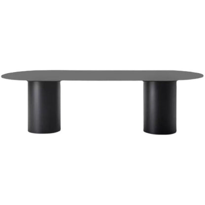 Mesa de comedor de madera maciza natural, muebles modernos con pedestal doble para oficina