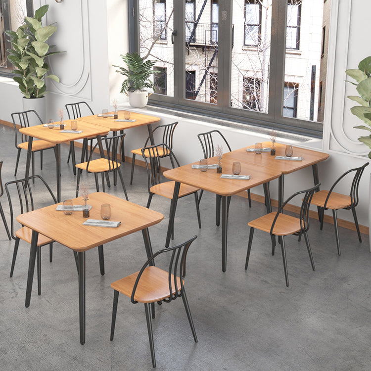 Industrial Style Dining Table Solid Wood 4 Legs Table for Dining Room ...