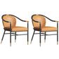 Glam Faux Leather Dining Chairs Metal Arm Dining Chairs for Restaurant Use
