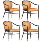 Glam Faux Leather Dining Chairs Metal Arm Dining Chairs for Restaurant Use