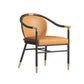 Glam Faux Leather Dining Chairs Metal Arm Dining Chairs for Restaurant Use