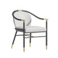 Glam Faux Leather Dining Chairs Metal Arm Dining Chairs for Restaurant Use