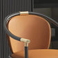 Glam Faux Leather Dining Chairs Metal Arm Dining Chairs for Restaurant Use