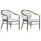 Glam Faux Leather Dining Chairs Metal Arm Dining Chairs for Restaurant Use