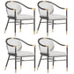 Glam Faux Leather Dining Chairs Metal Arm Dining Chairs for Restaurant Use
