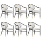 Glam Faux Leather Dining Chairs Metal Arm Dining Chairs for Restaurant Use