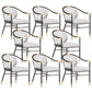 Glam Faux Leather Dining Chairs Metal Arm Dining Chairs for Restaurant Use