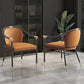 Glam Faux Leather Dining Chairs Metal Arm Dining Chairs for Restaurant Use