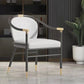 Glam Faux Leather Dining Chairs Metal Arm Dining Chairs for Restaurant Use