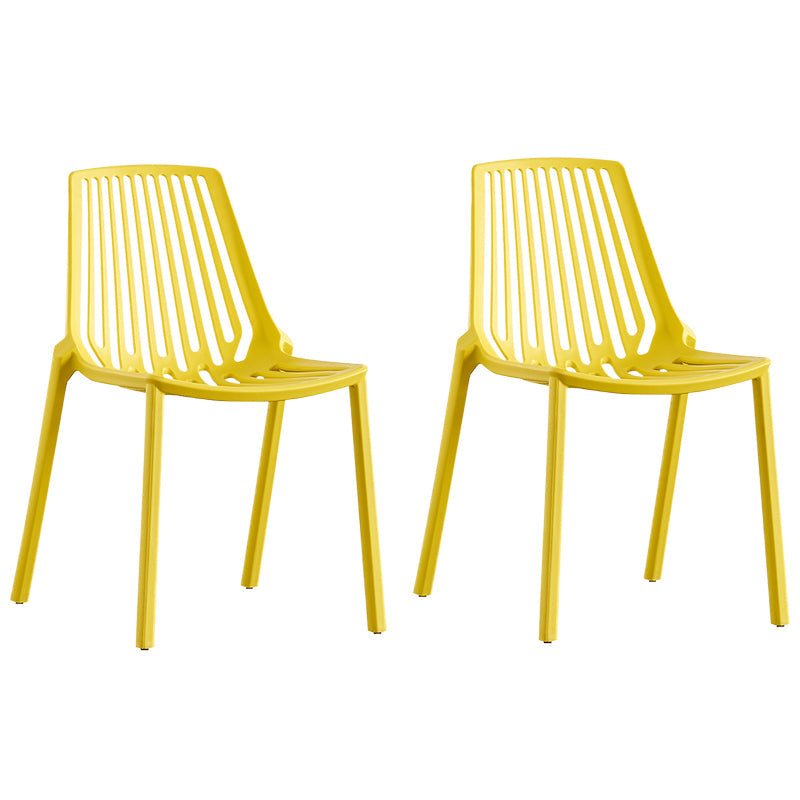 Modern Plastic Chair Slat Back Side Chair in Matte Finish for Home