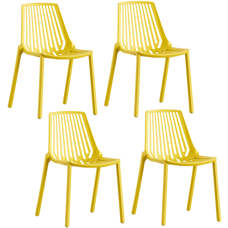Modern Plastic Chair Slat Back Side Chair in Matte Finish for Home