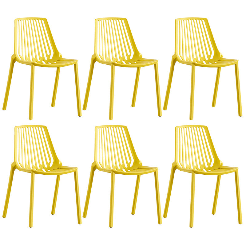 Modern Plastic Chair Slat Back Side Chair in Matte Finish for Home