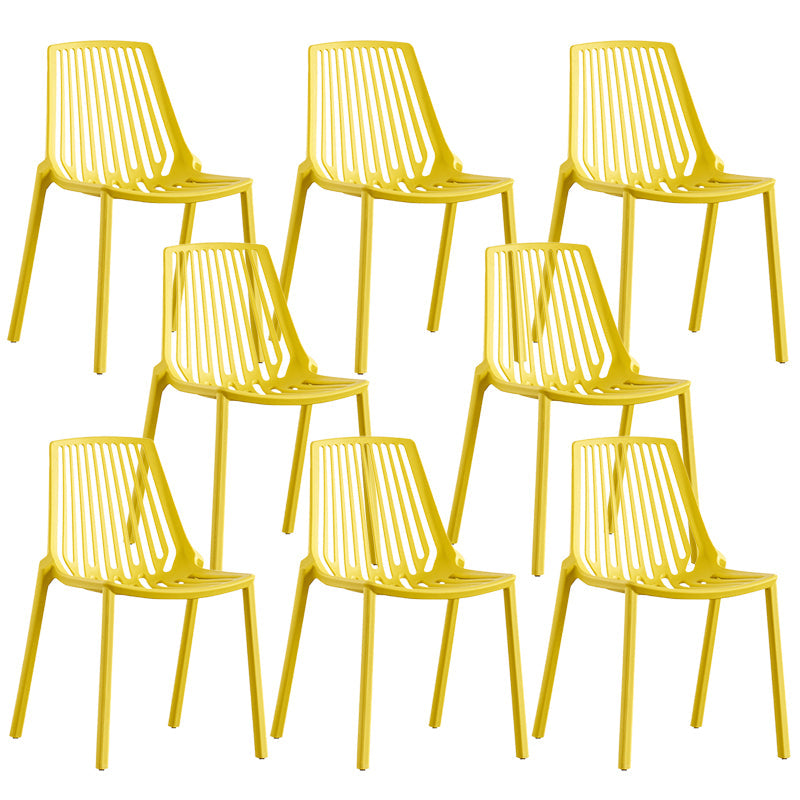 Modern Plastic Chair Slat Back Side Chair in Matte Finish for Home