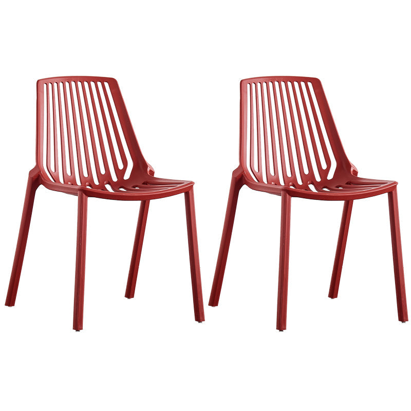 Modern Plastic Chair Slat Back Side Chair in Matte Finish for Home