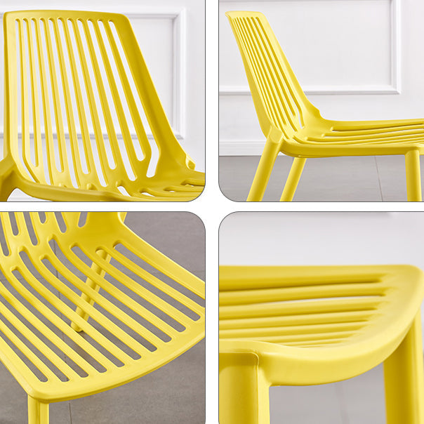 Modern Plastic Chair Slat Back Side Chair in Matte Finish for Home
