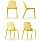 Modern Plastic Chair Slat Back Side Chair in Matte Finish for Home