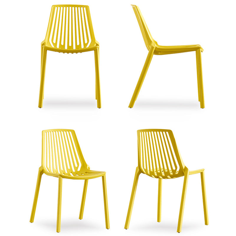 Modern Plastic Chair Slat Back Side Chair in Matte Finish for Home