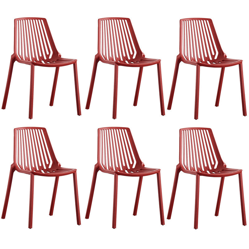 Modern Plastic Chair Slat Back Side Chair in Matte Finish for Home