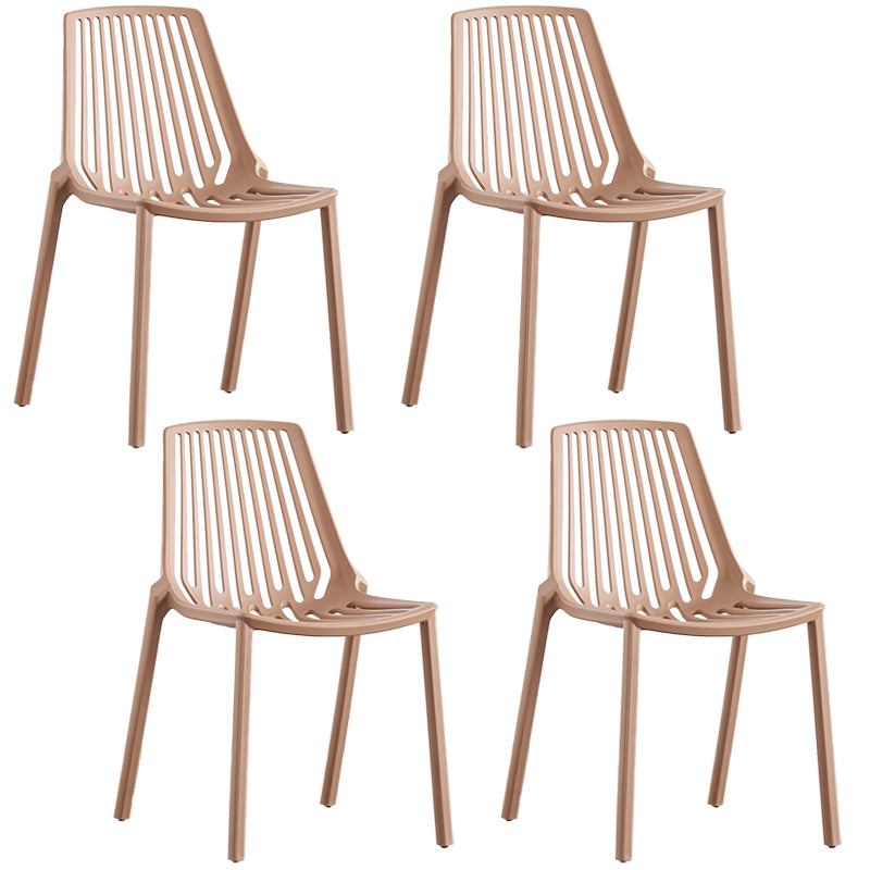 Modern Plastic Chair Slat Back Side Chair in Matte Finish for Home