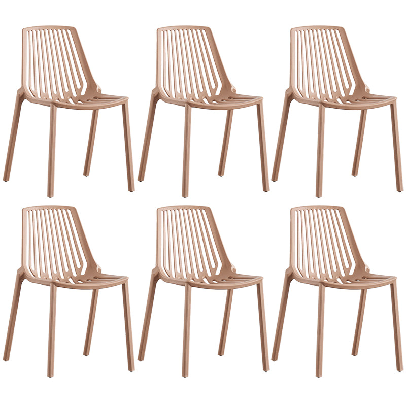 Modern Plastic Chair Slat Back Side Chair in Matte Finish for Home