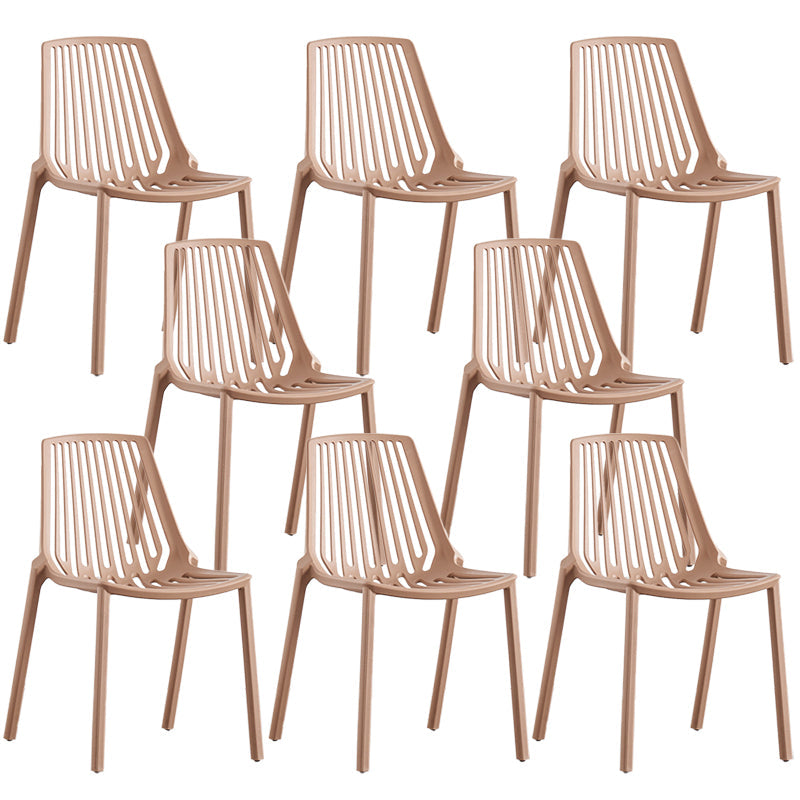 Modern Plastic Chair Slat Back Side Chair in Matte Finish for Home