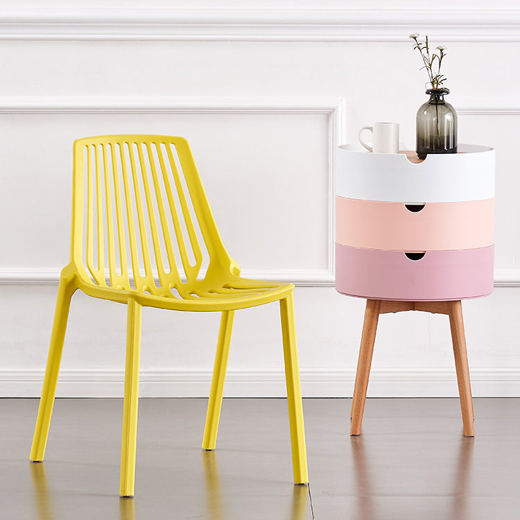 Modern Plastic Chair Slat Back Side Chair in Matte Finish for Home
