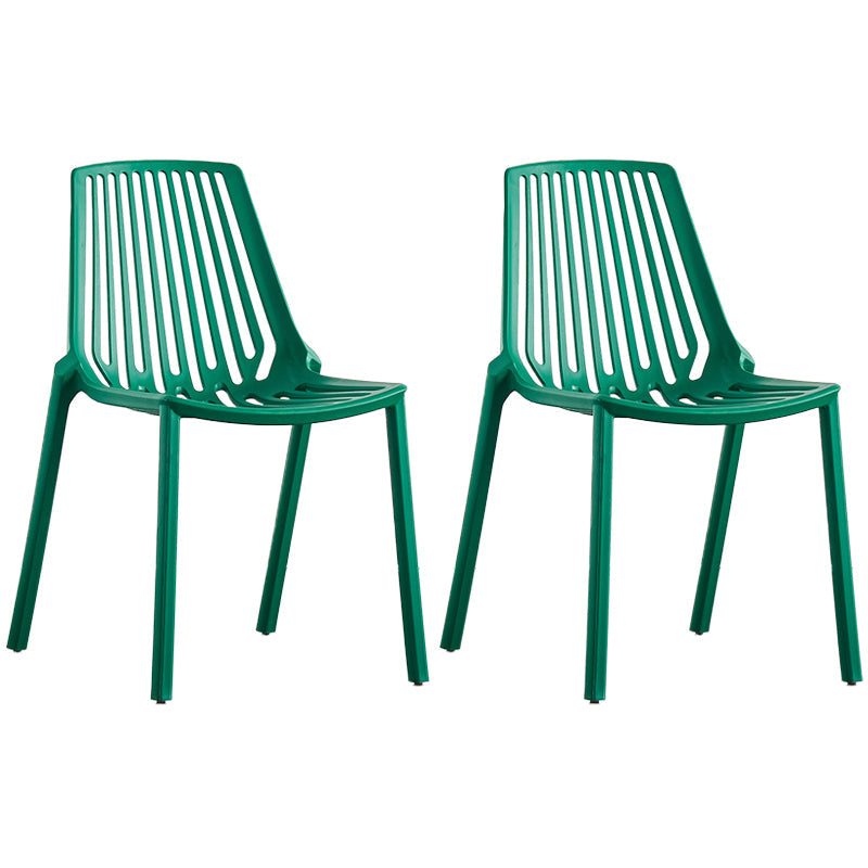 Modern Plastic Chair Slat Back Side Chair in Matte Finish for Home