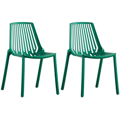 Modern Plastic Chair Slat Back Side Chair in Matte Finish for Home