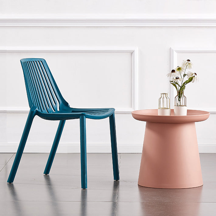 Modern Plastic Chair Slat Back Side Chair in Matte Finish for Home