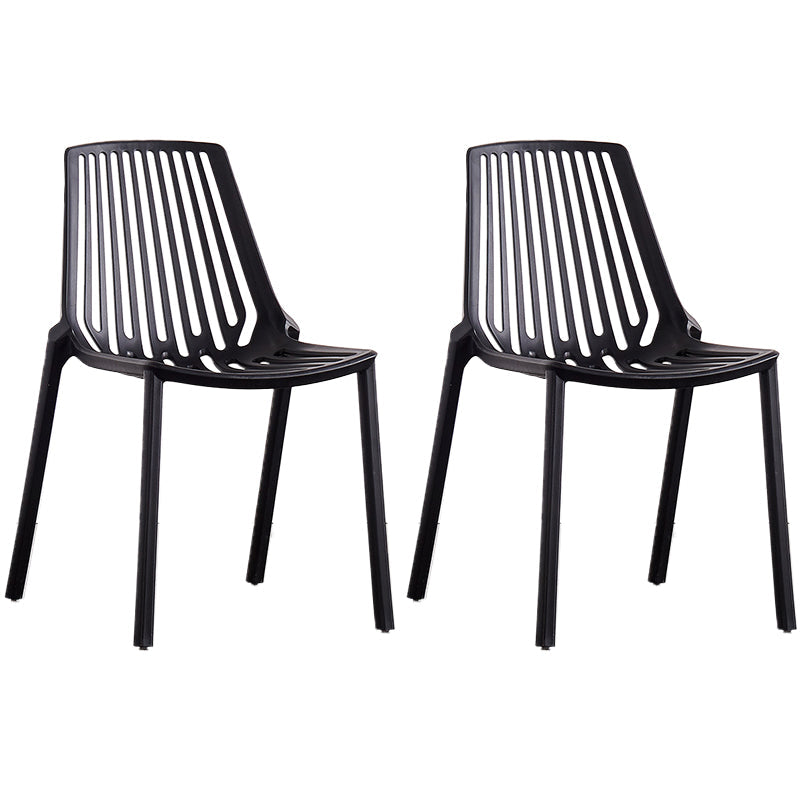 Modern Plastic Chair Slat Back Side Chair in Matte Finish for Home